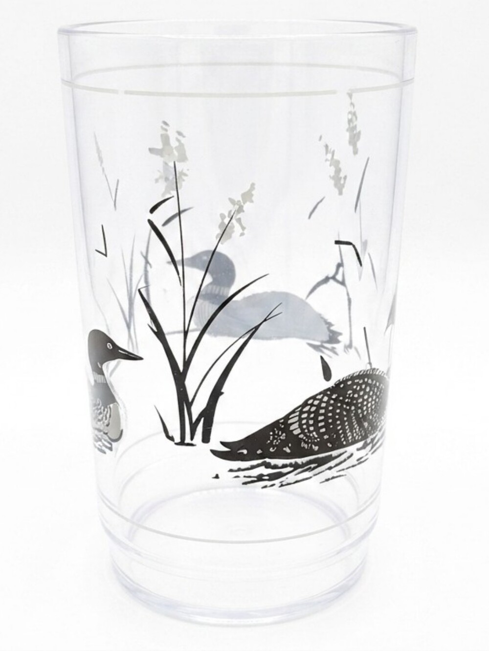 90s Retro Clear Acrylic Tumblers / Cups — Black Cat & Nature Loons Set of 2 (FC) - Picture 4 of 5